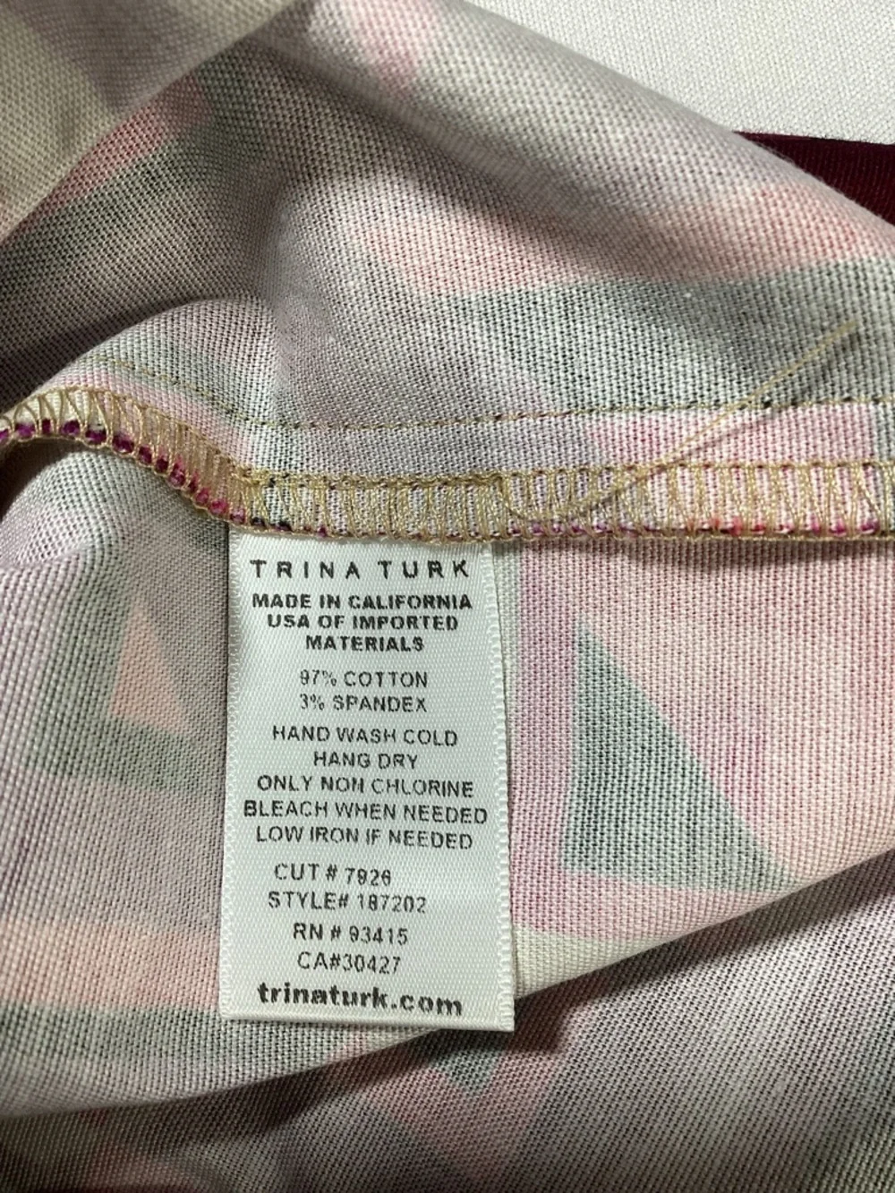 Trina Turk Geo-Block Mini Skirt in Pink, Red & Cream